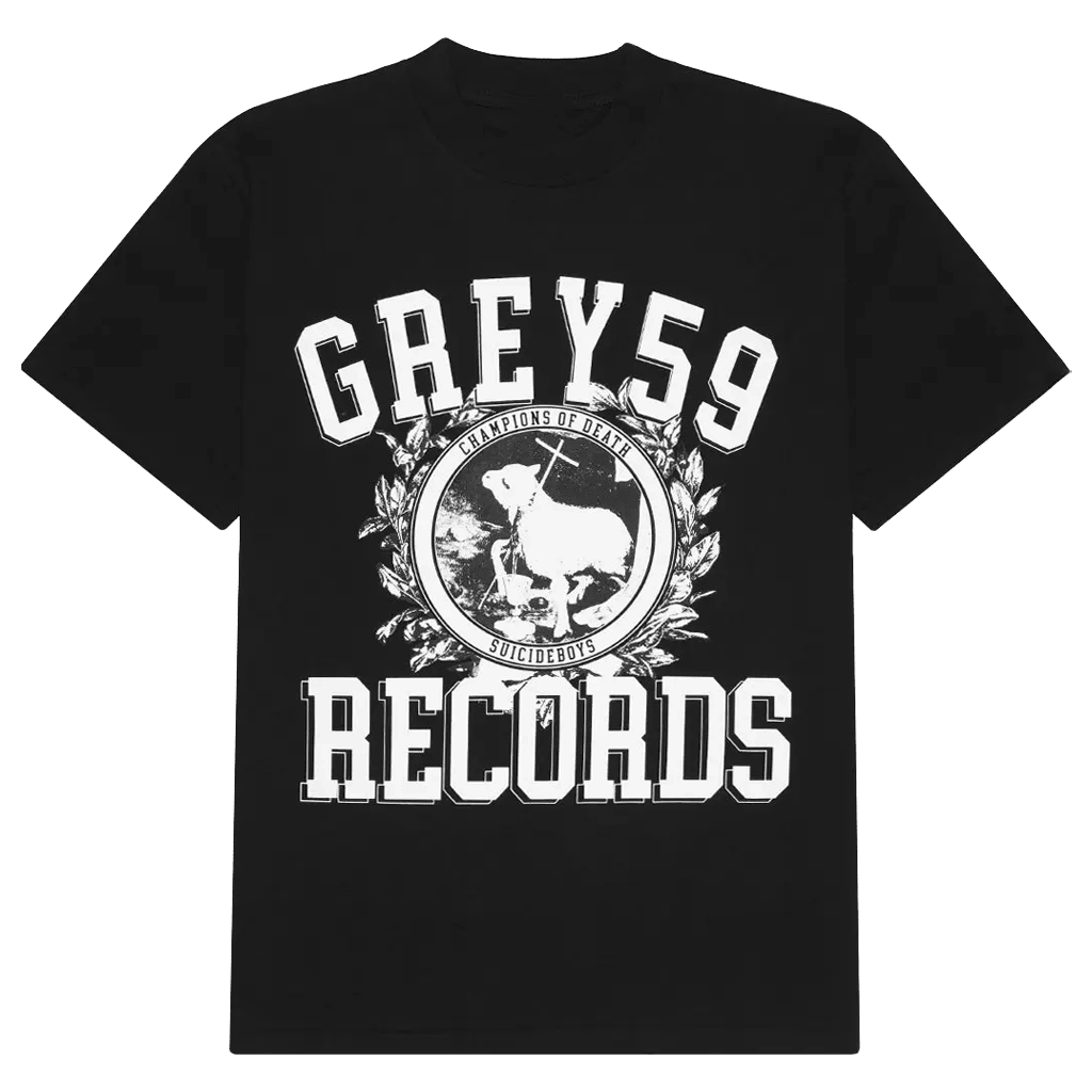 G59 Merch G59 Champion Of Death T-Shirt Black Grey59 Records Shirt Gifts For Dudes