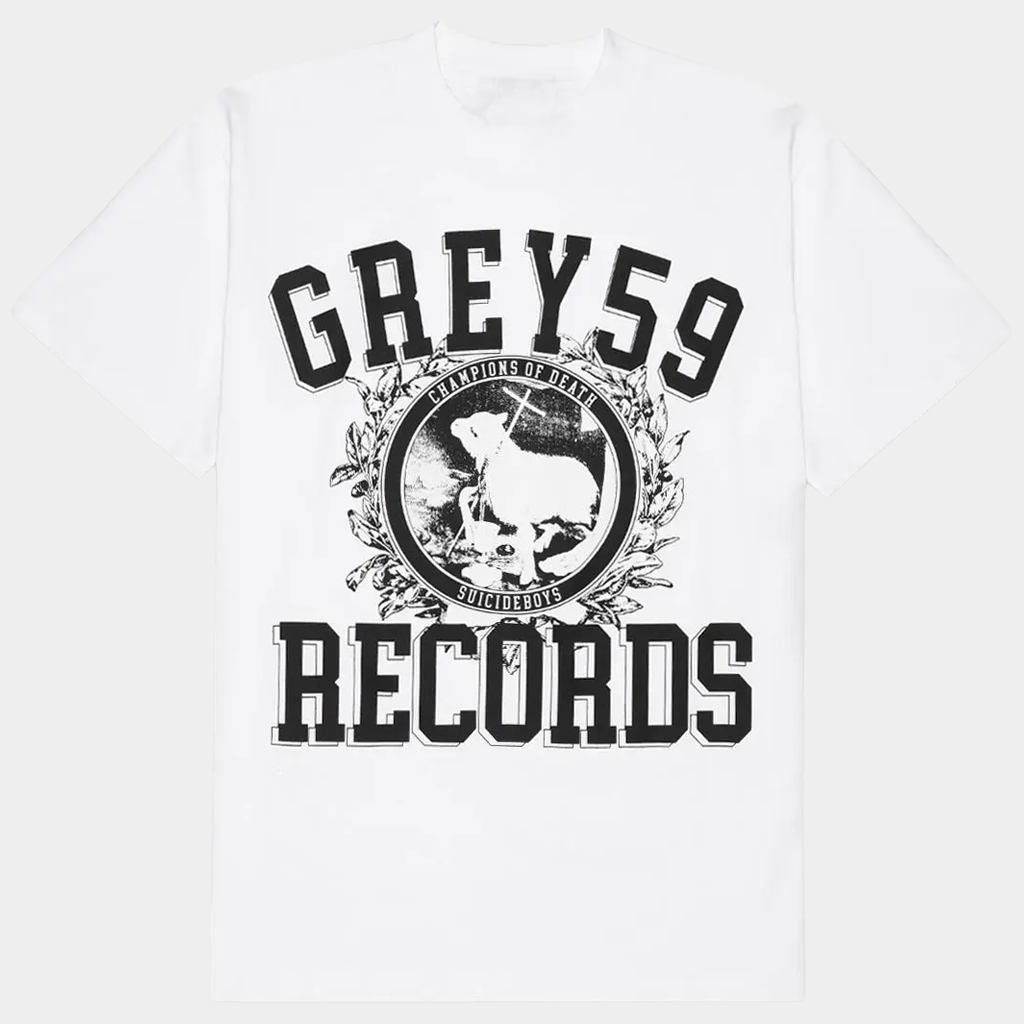 G59 Merch G59 Champion Of Death T-Shirt Grey59 Records Shirt Gifts For Him