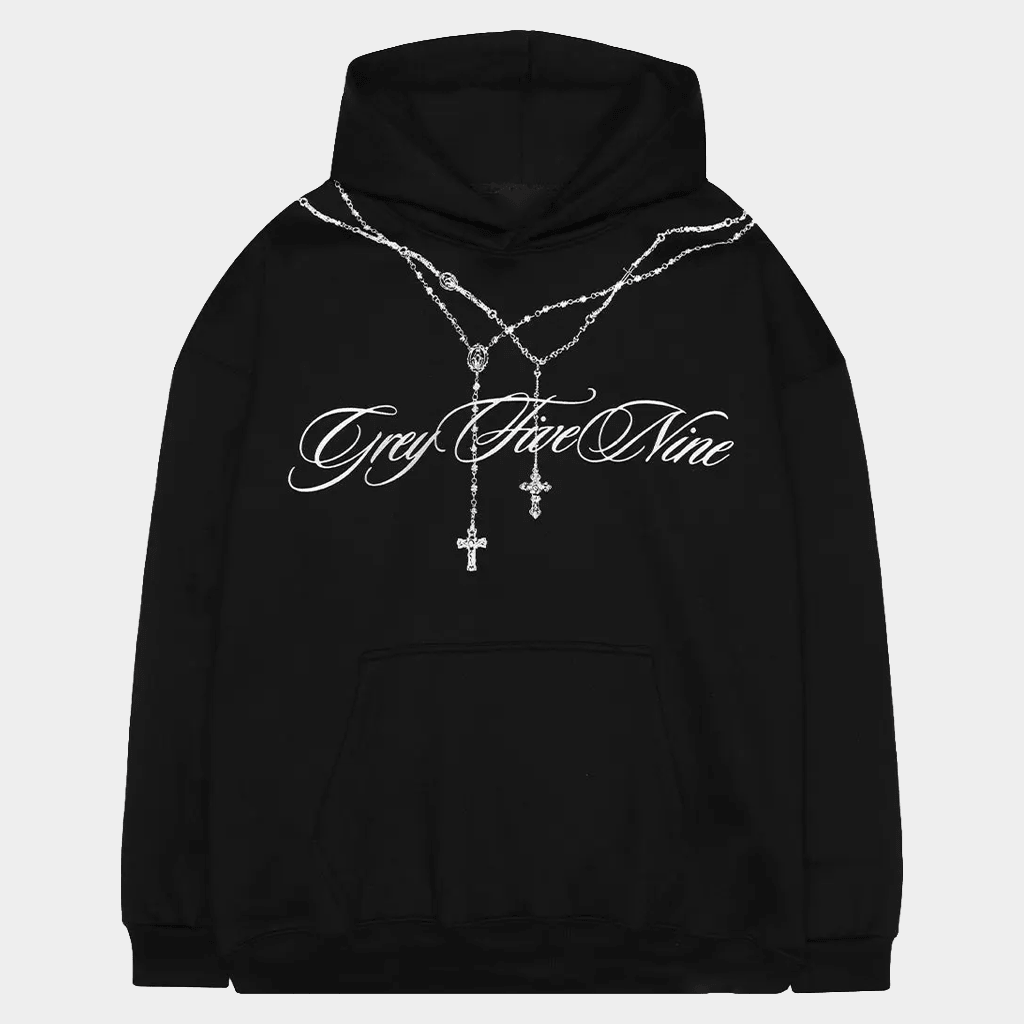 G59 Merch G59 Rosary Hoodie Black Grey Five Nine Hoodie Birthday Gift For Brother