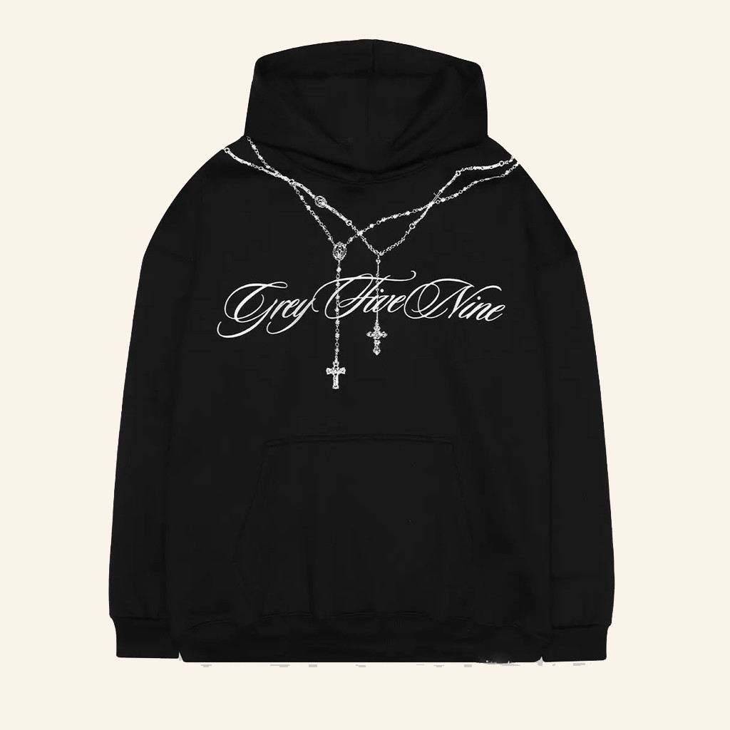 G59 Records Merch G59 Rosary Hoodie Grey Five Nine Hoodie Gift For Brother