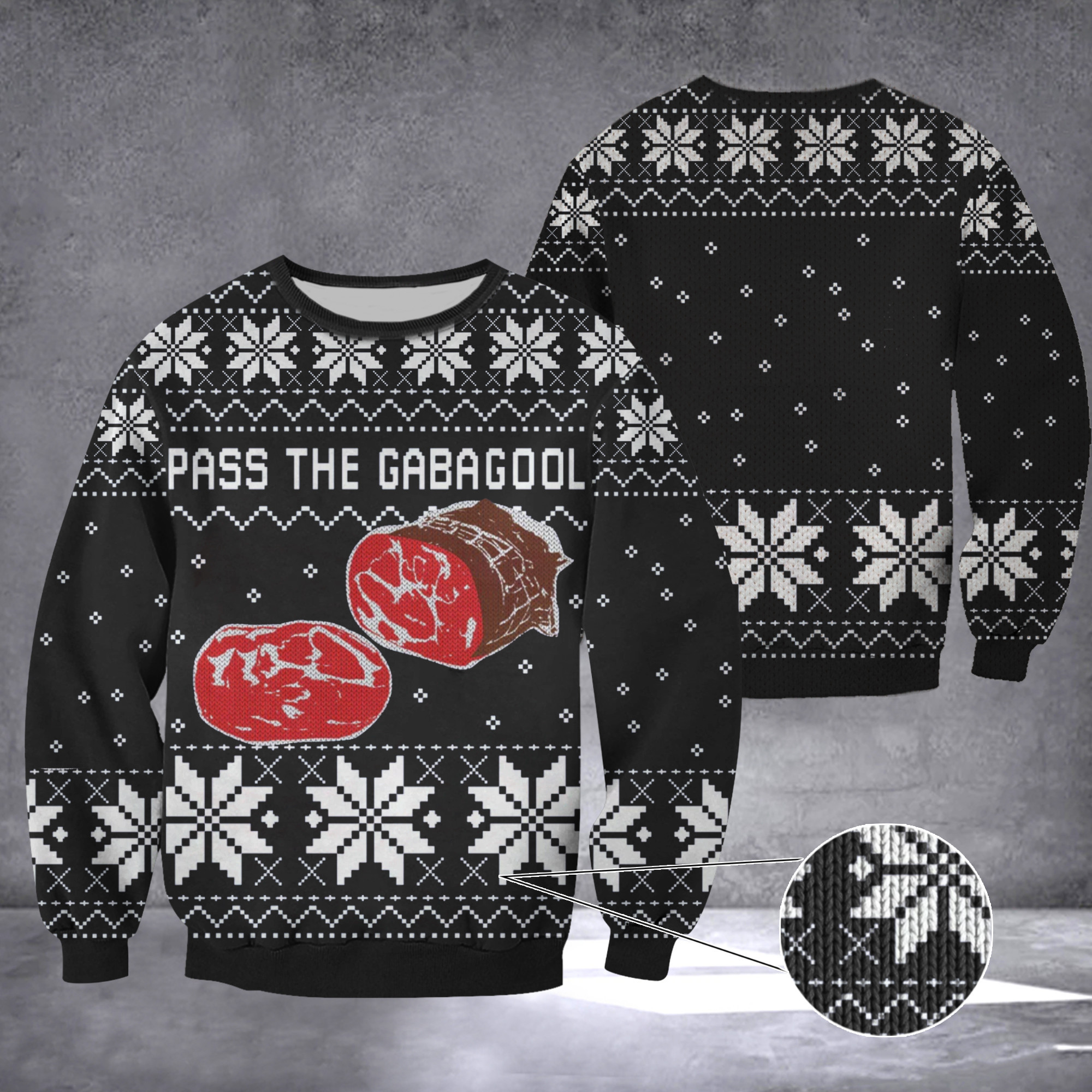 Gabagool Ugly Christmas Sweater Funny Pass The Gabagool Xmas Sweater For Men Women