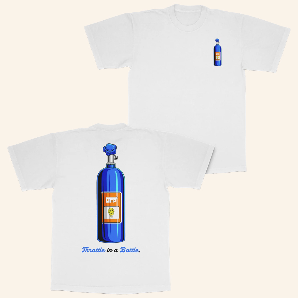 Gabe Farrell Productions Merch Throttle In A Bottle T-Shirt Cool Gifts For Him