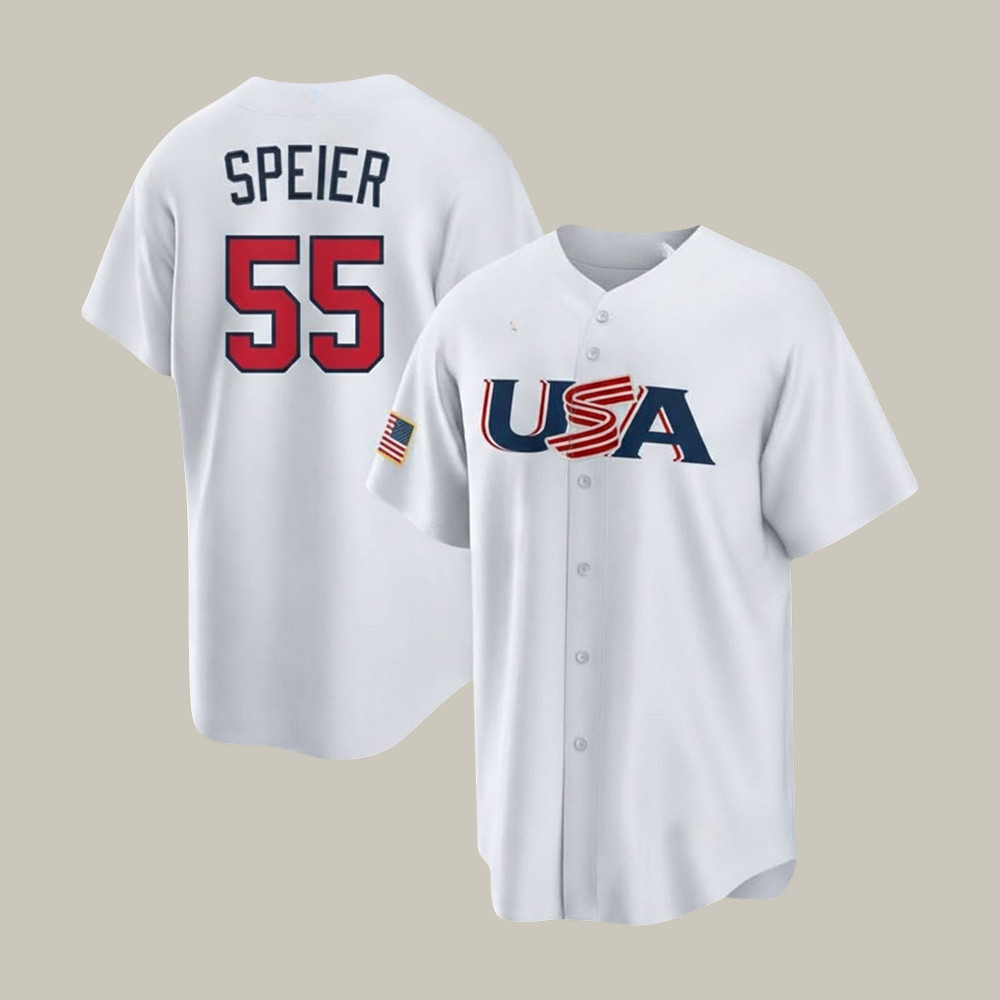 Gabe Speier Team USA World Baseball Jersey Baseball Clothes Present Idea For Fans