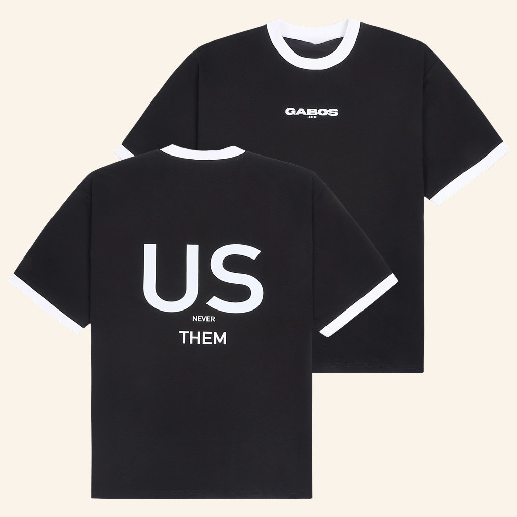 Gabos Merch Us Never Them Black T-Shirt Presents For Best Friends