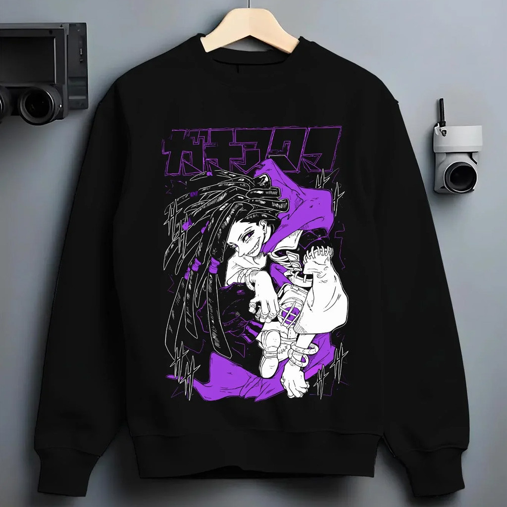 Gachiakuta Merch Rudo Sweatshirt Gachiakuta Purple Dreadlock Form Crewneck Gifts For Her