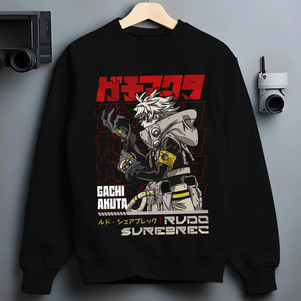 Gachiakuta Merch Rudo Sweatshirt Gachiakuta Weaponized Armor Suit Crewneck Gifts For Him