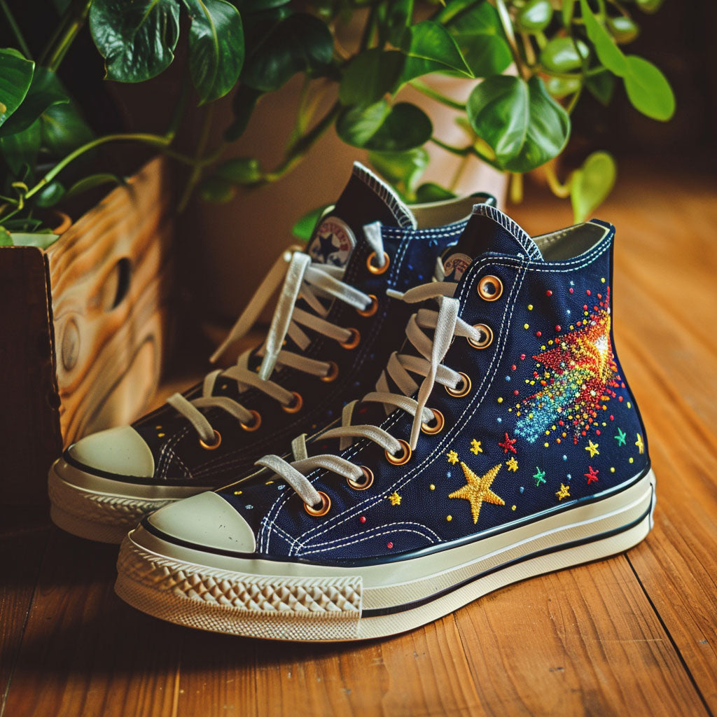 Galactic Burst Canvas High Tops Back To School Merch