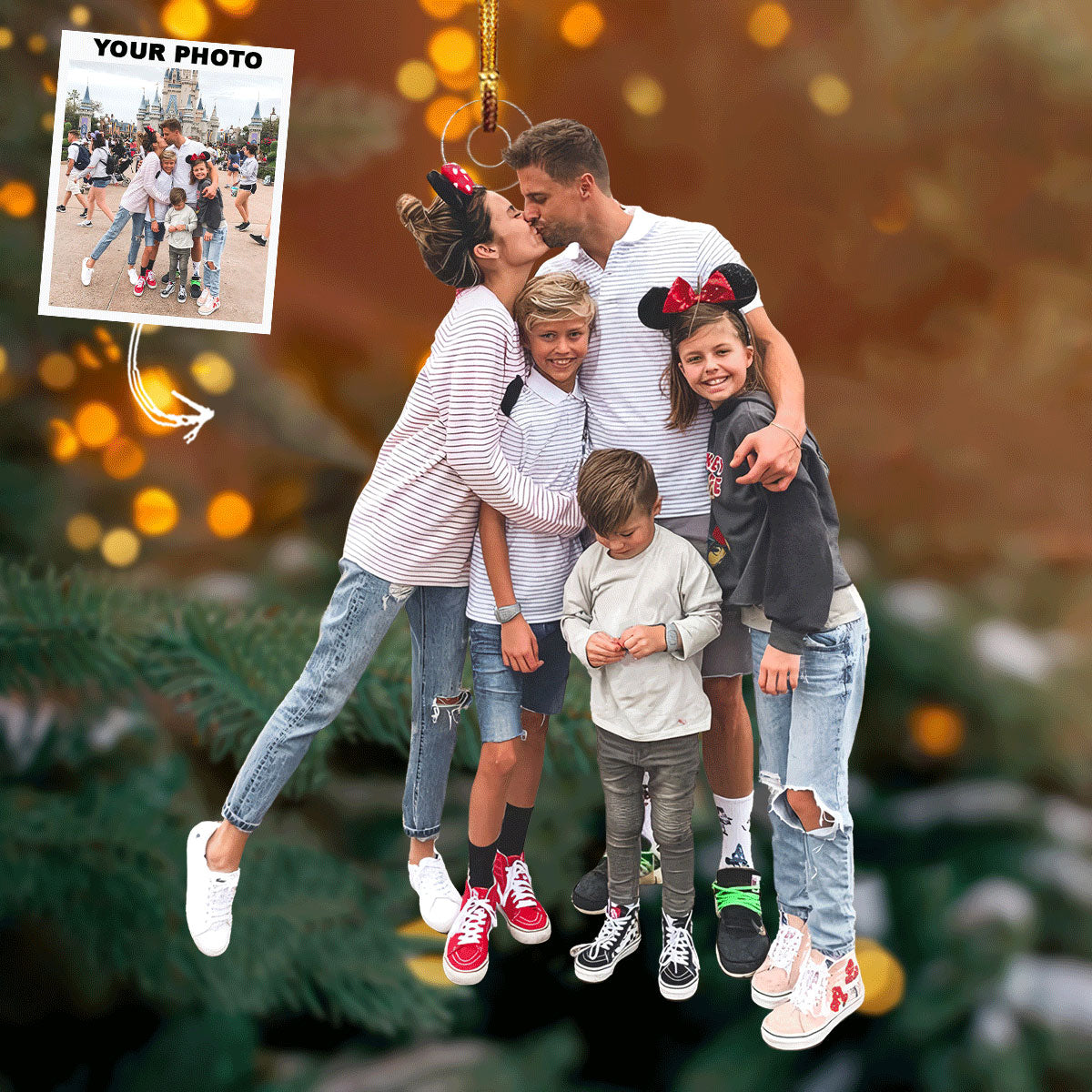 Galactic Family Personalized Photo Mica Ornament Gift For Family Family Members