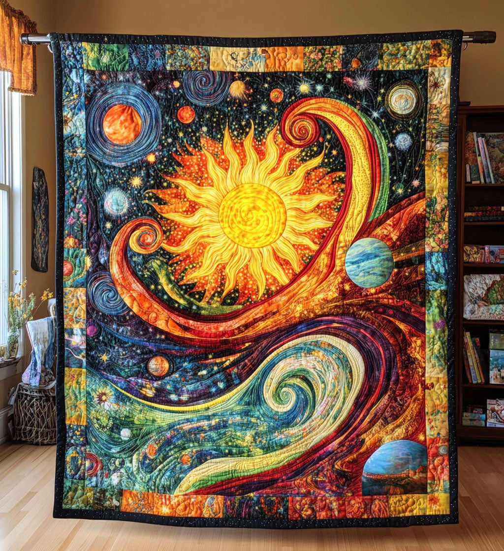 Galactic Peace Path Quilted Blanket Unique Fleece Blankets