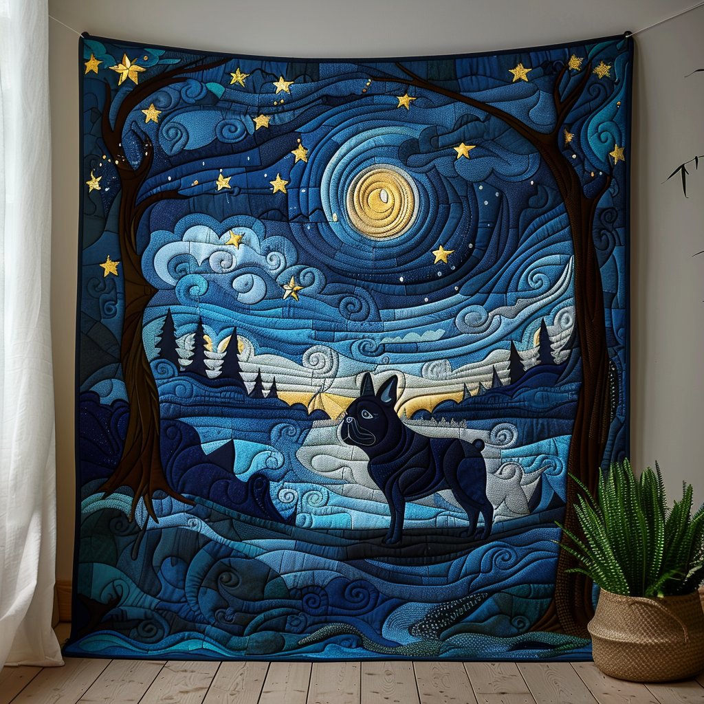 Galaxy Guardian Quilted Blanket Gifts For Frenchie Lovers