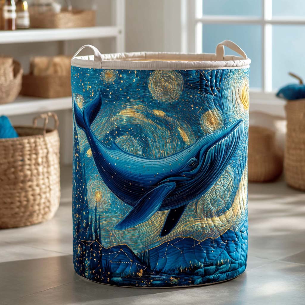 Galaxy Whale Quilted Laundry Basket Holiday Season Merch