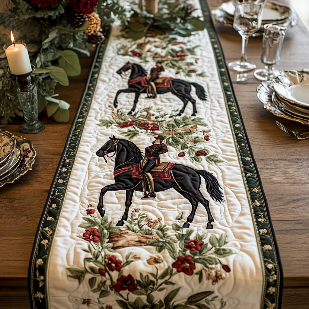 Gallant Horse Quilted Table Runner Dining Room Decor Ideas Great Gifts For Horse Lovers