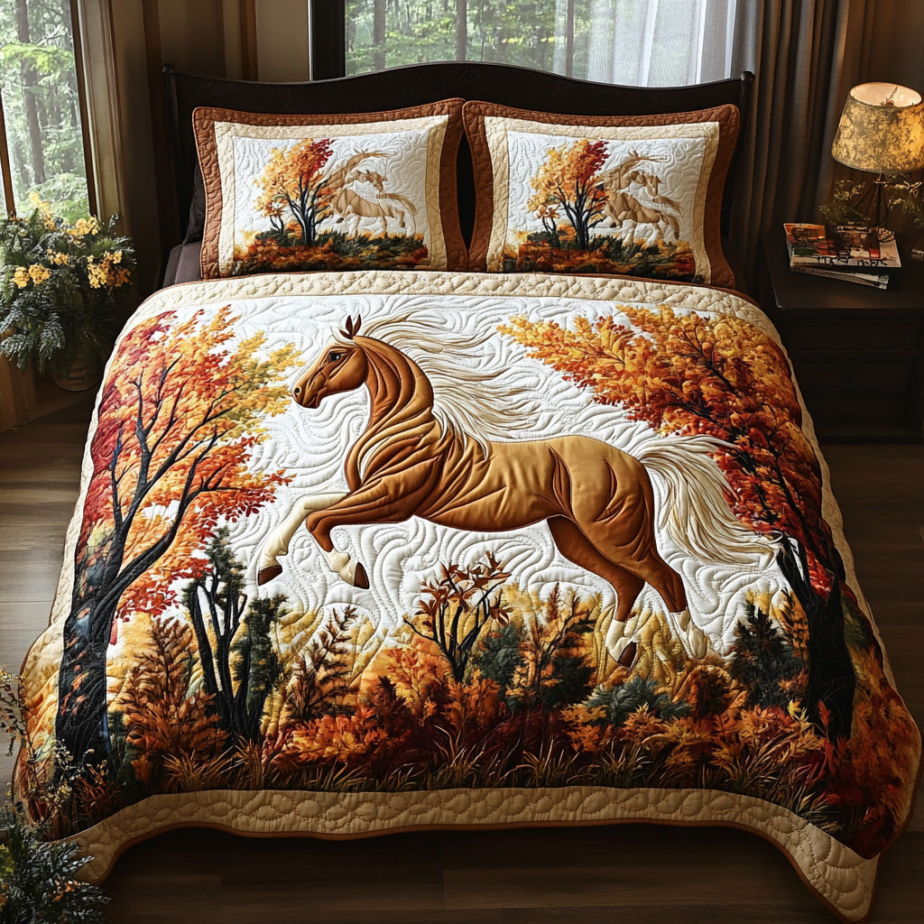 Gallop Dreams Quilted Bedding Set Bed Decorations Gifts For Outdoor Enthusiasts