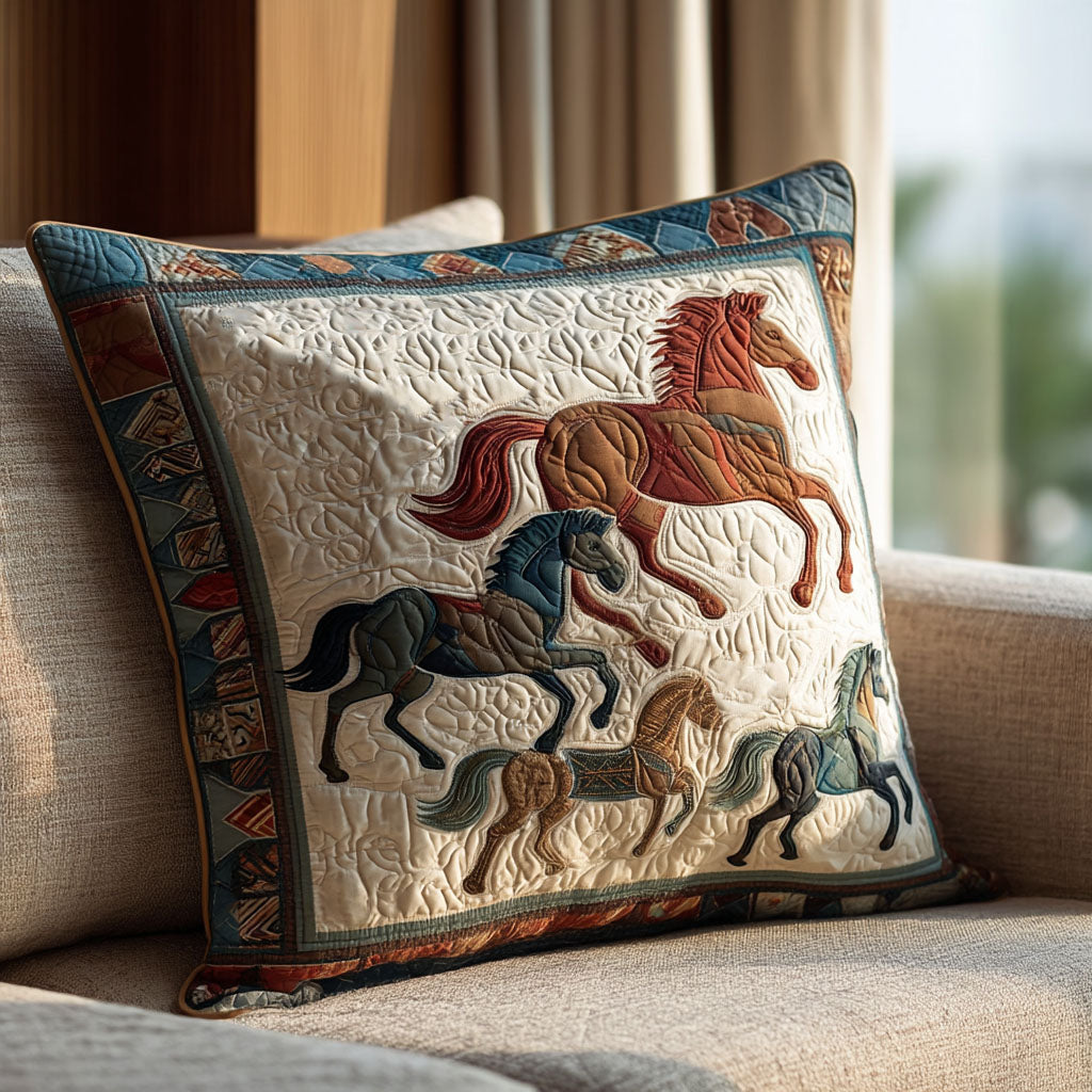 Gallop Dreams Quilted Pillow Case Home Decor Pillow Covers Western Christmas Gifts For Him