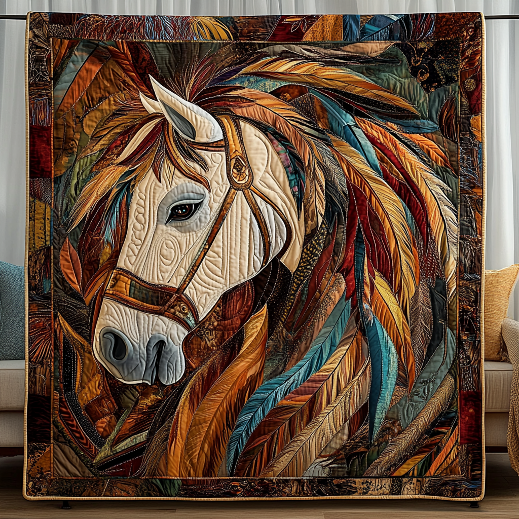 Galloping Freedom Quilted Blanket Equestrian Birthday Gifts