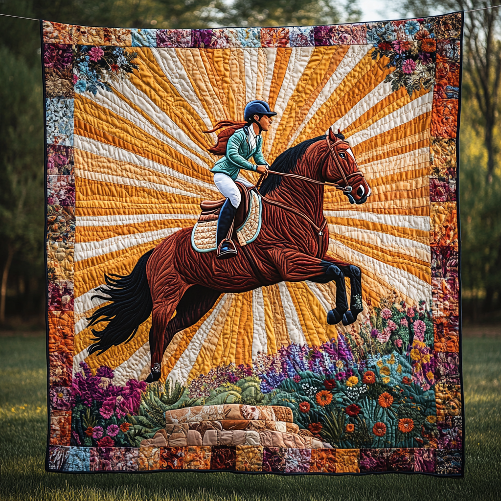 Galloping Glory Quilted Blanket Cute Throw Blanket Birthday Present Ideas For Horse Lover