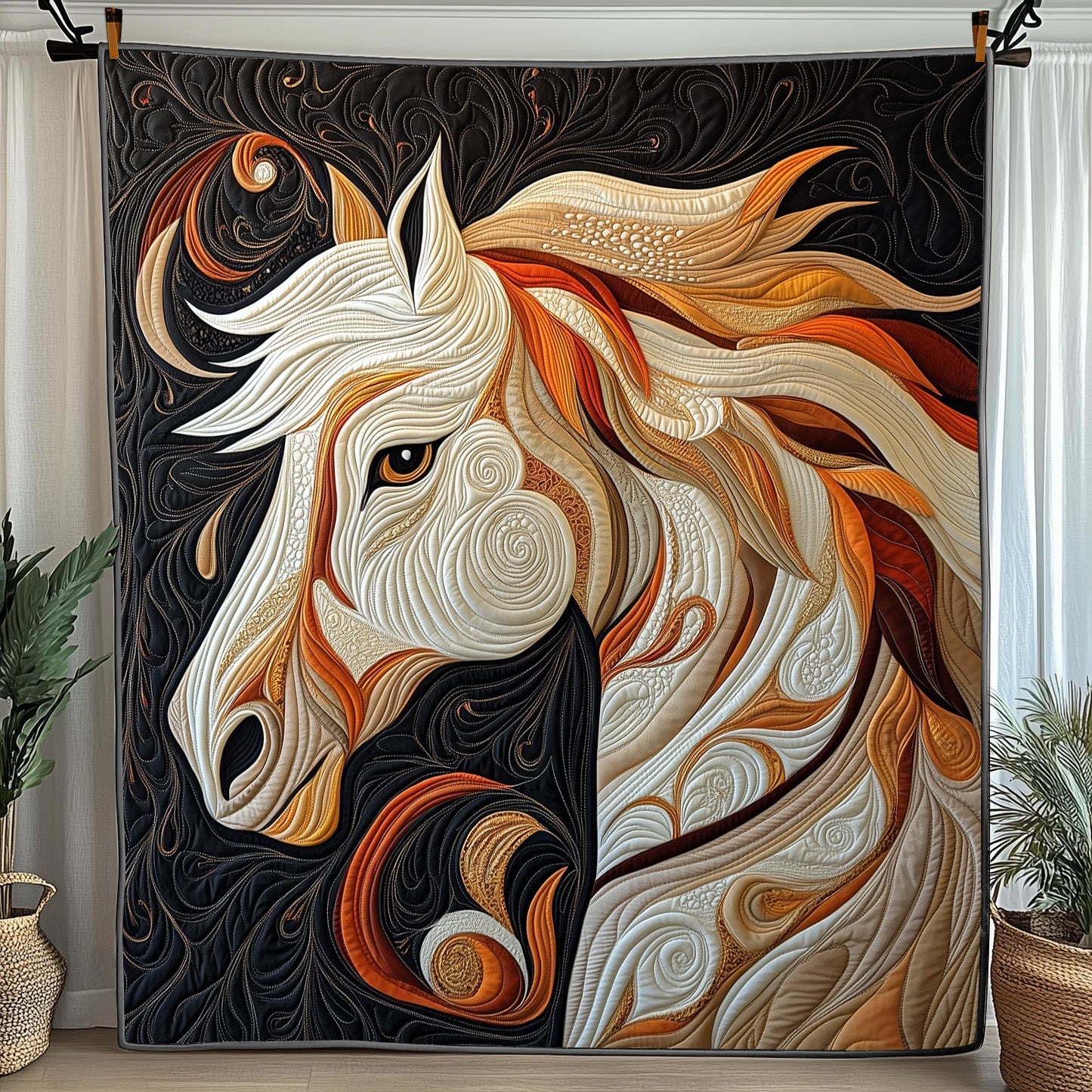 Galloping Grace Quilted Blanket Couch Throw BlanketBirthday Present Ideas For Horse Lover