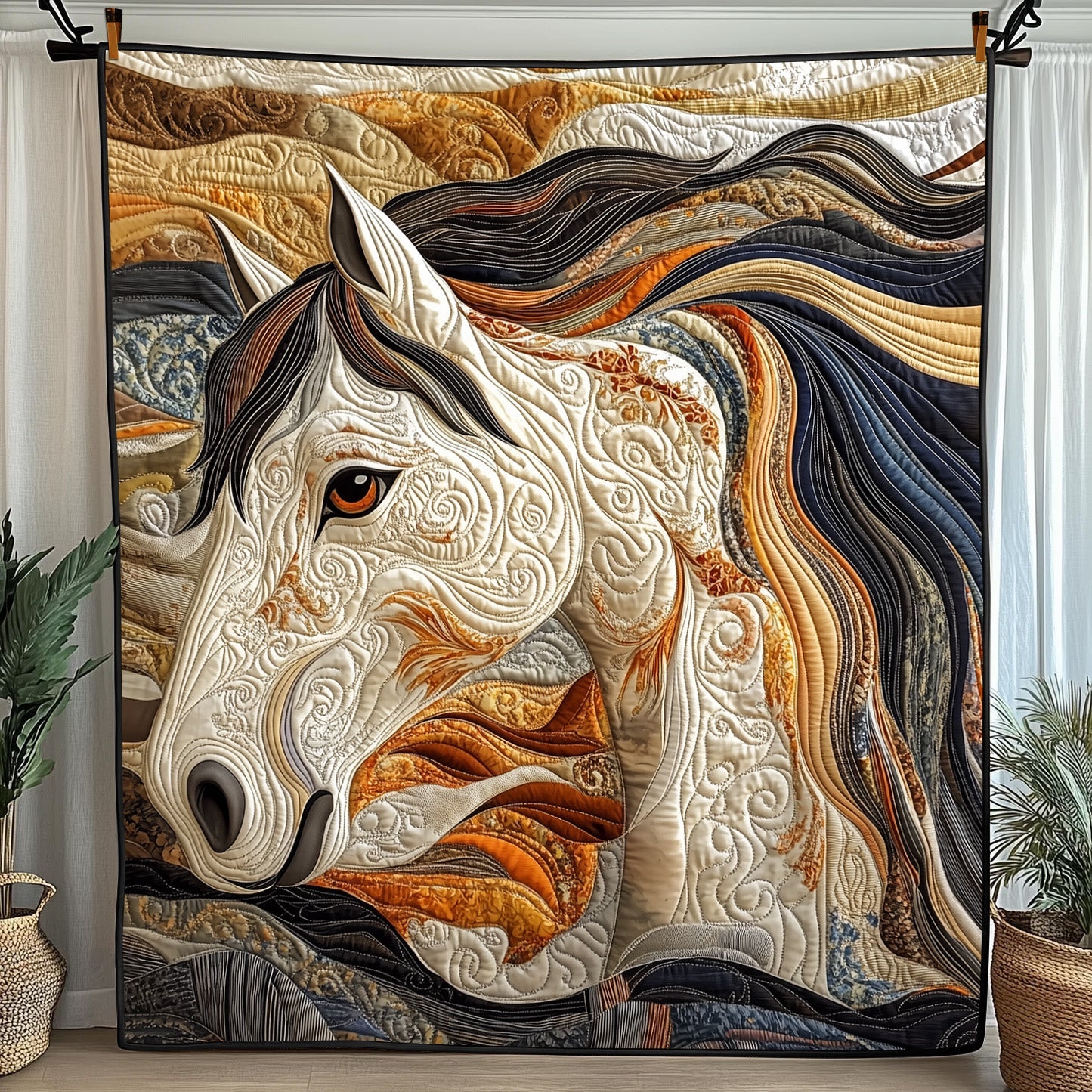 Galloping Grace Quilted Blanket Couch Throw BlanketChristmas Gift Ideas For Horse Owners
