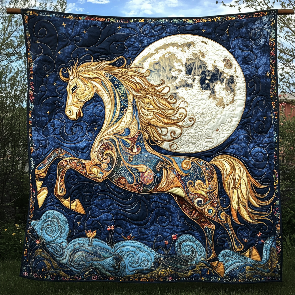 Galloping Grace Quilted Blanket Equestrian Birthday Gifts
