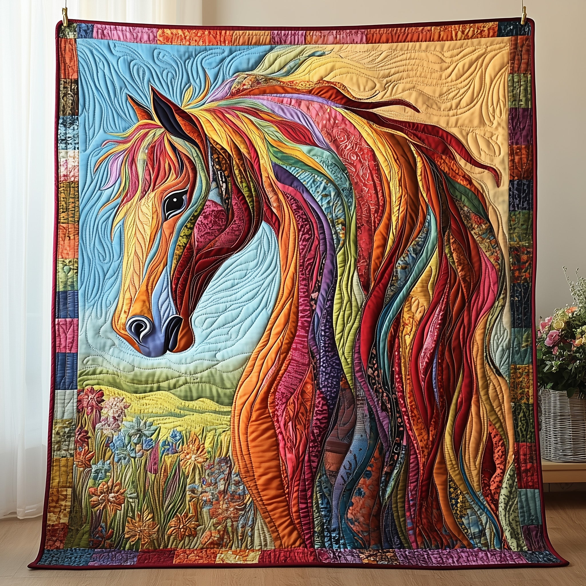 Galloping Majesty Quilted Blanket Couch Throw BlanketGift For Horse Lover Woman