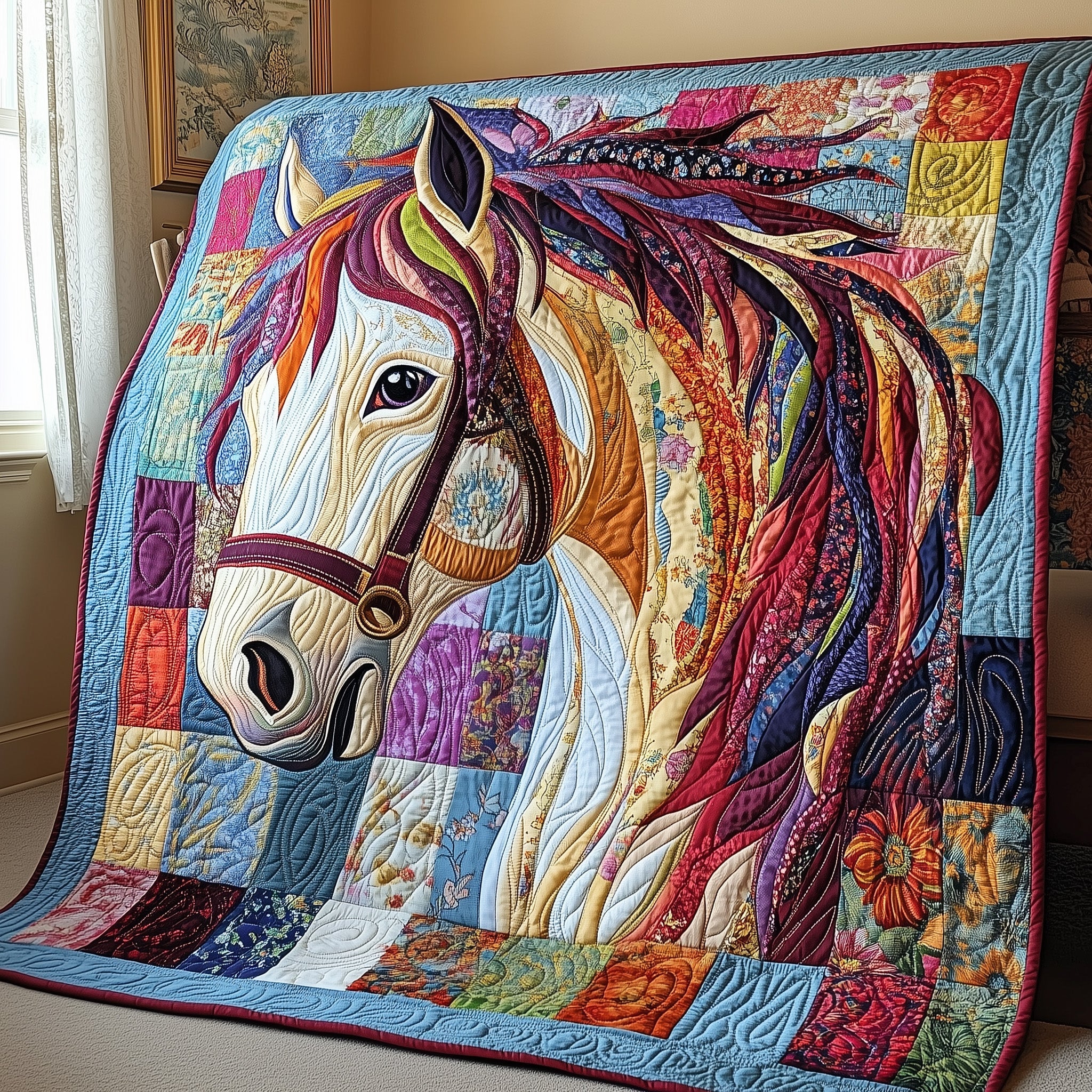 Galloping Majesty Quilted Blanket Couch Throw BlanketGifts For Horse Lovers Men