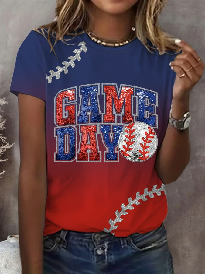 Game Day Baseball Glitter Graphic T-Shirt WBC 2026 Fan Gear Baseball Season Shirt Best Gift For Fans