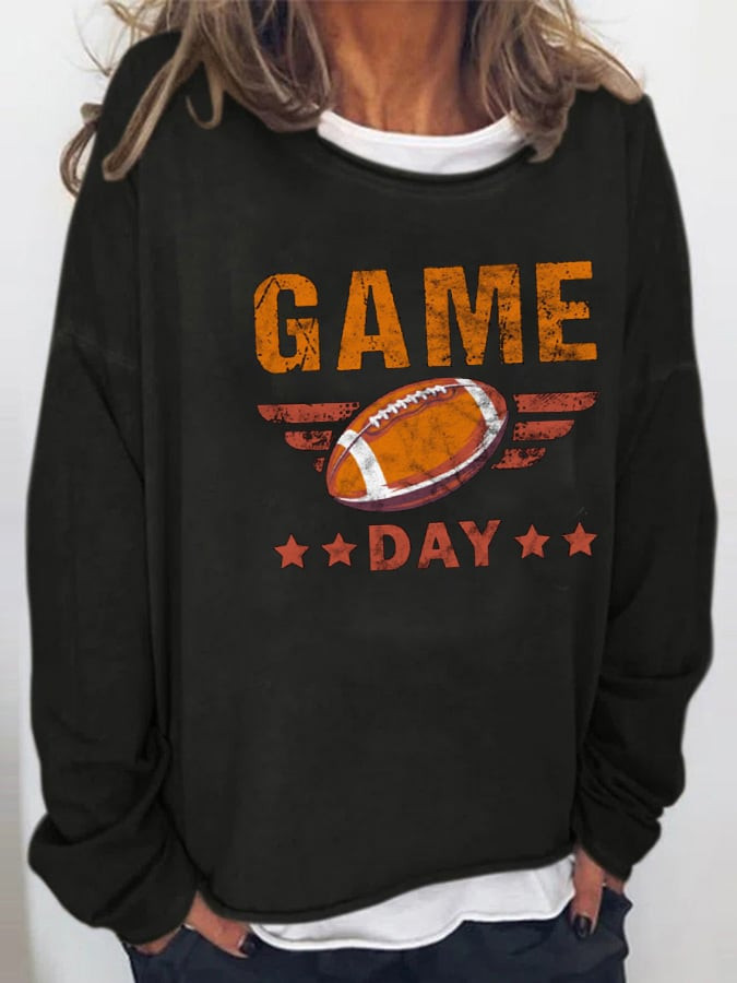 Game Day Football Graphic Sweatshirt Game Day Football Sweatshirt Cool Gifts For Wife