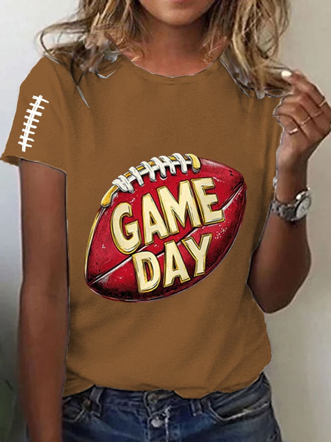 Game Day Football T-Shirt Sport themed Football Clothing Best Gifts For Girlfriend