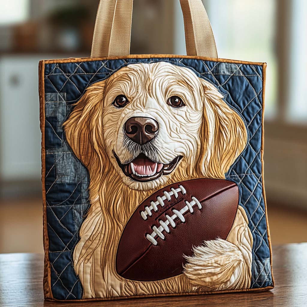 Game Day Golden Quilted Tote Bag Summer Beach Gifts