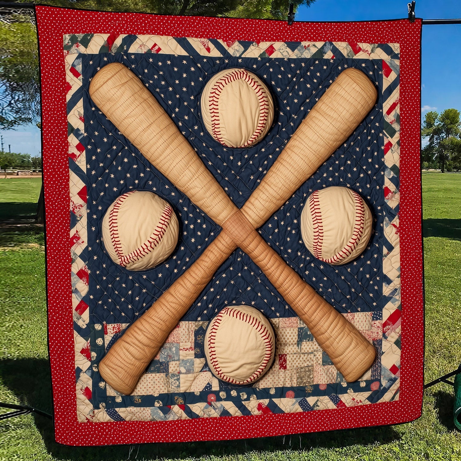 Game Day Quilted Blanket Gifts For Baseball Players