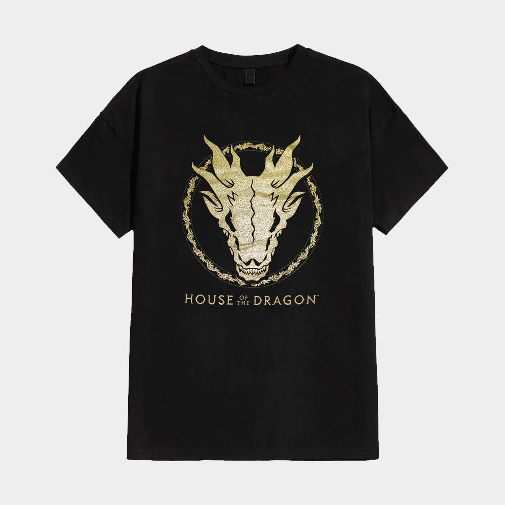Game Of Thrones Merch Gold Ink Skull T-Shirt House Of The Dragon Shirt Gifts For Besties
