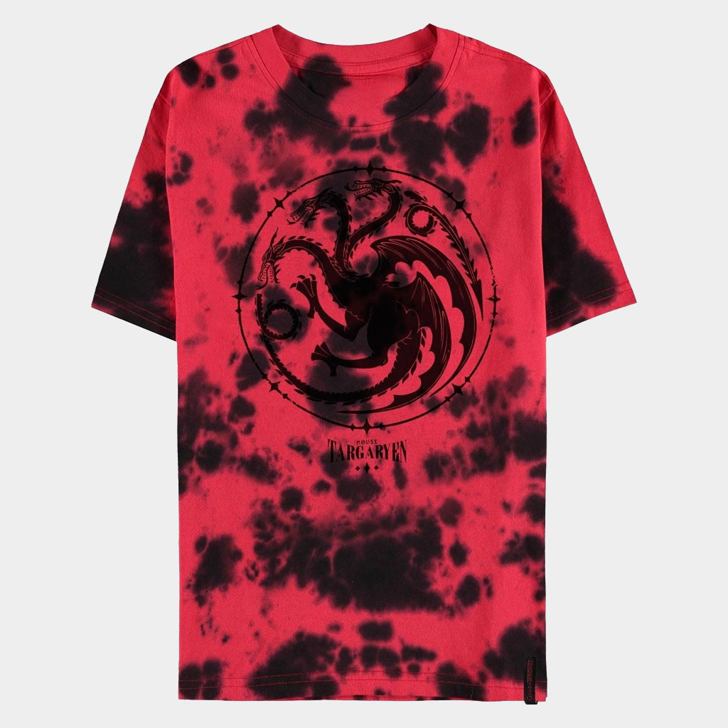 Game Of Thrones Merch Targaryen Acid Red Tie Dye T-Shirt House Of The Dragon Shirt Him Gifts