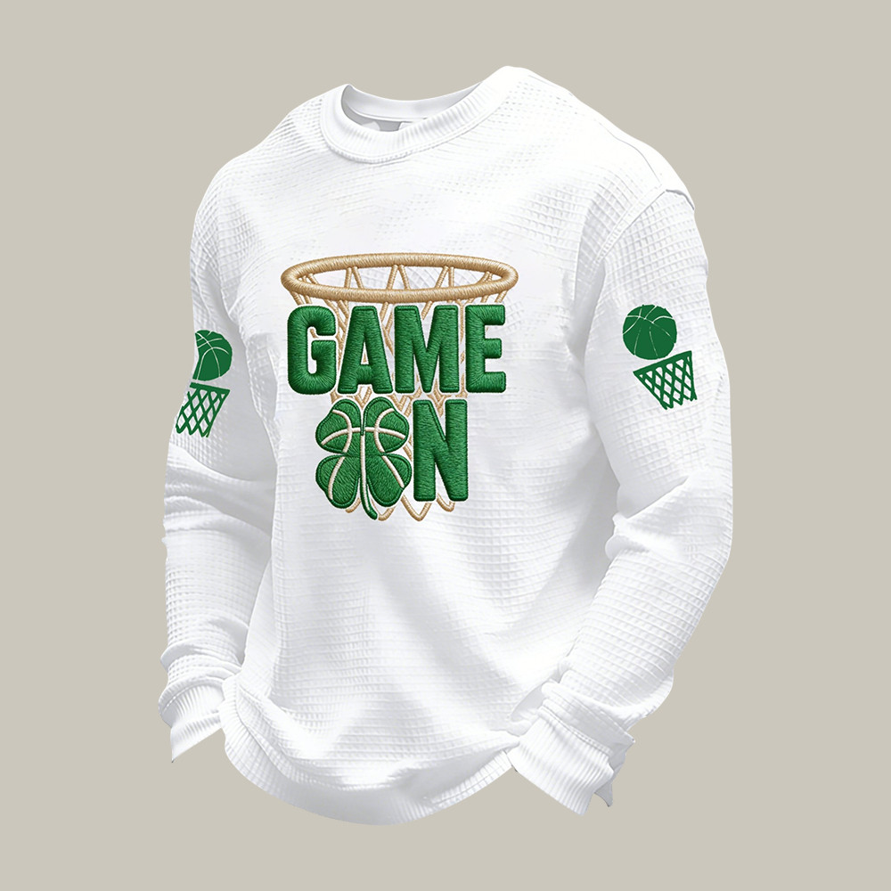 Game On Basketball Shamrock Long Sleeve Shirt Basketball Fan Apparel