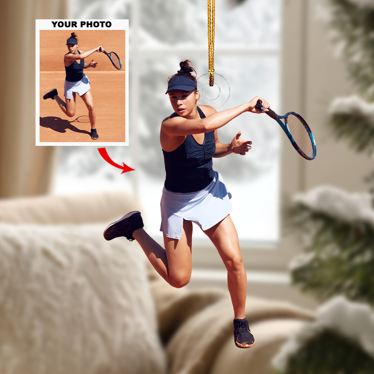 Game Shot Personalized Photo Mica Ornament Christmas Gift For Sport Lovers Family members