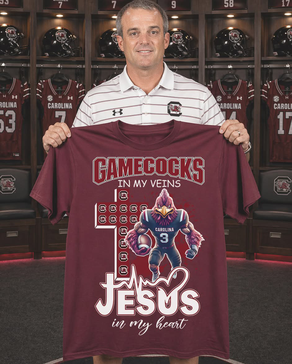 Gamecocks Jesus Animal T-Shirt Jesus In My Heart Apparel Gift For Game Day