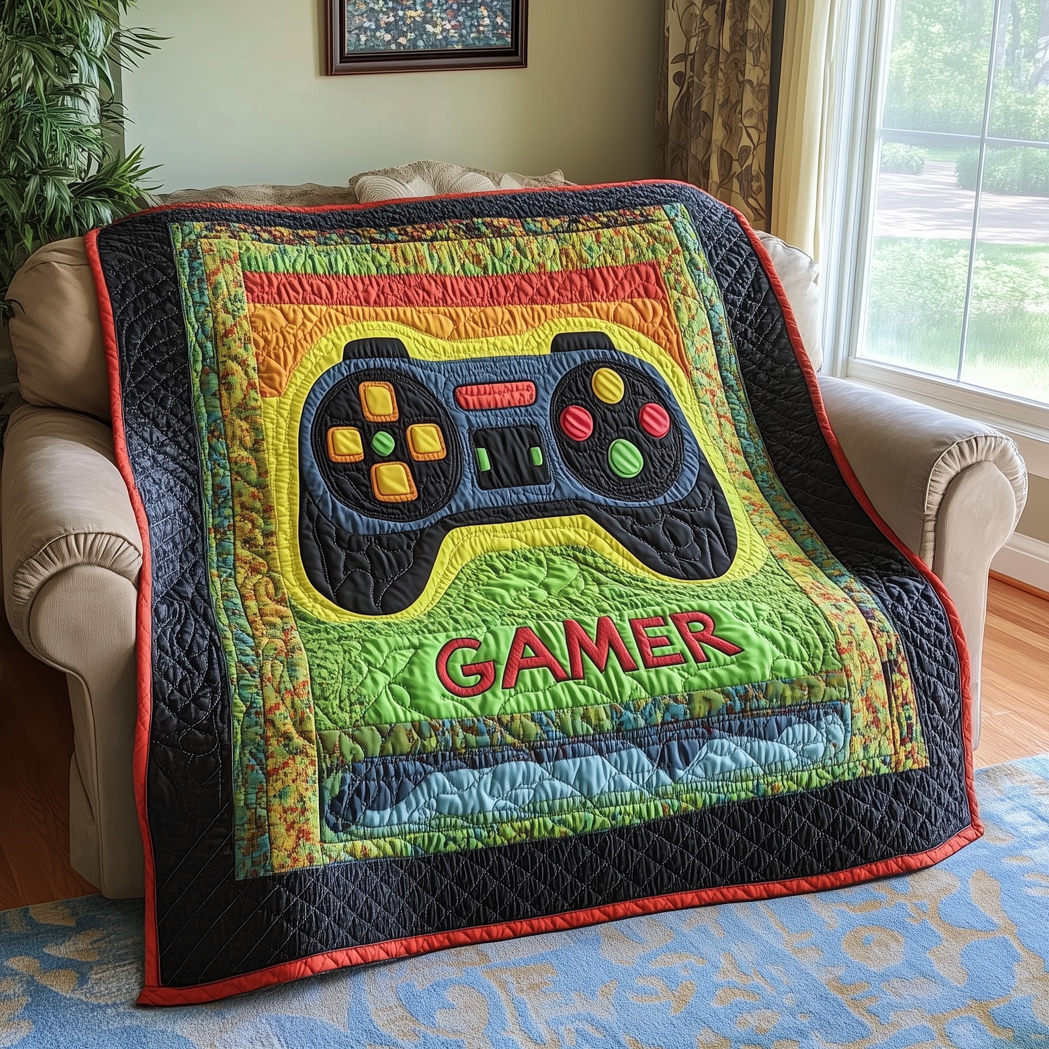 Gamer Quilted Blanket Couch Throw BlanketChristmas Presents For Your Sister In Law