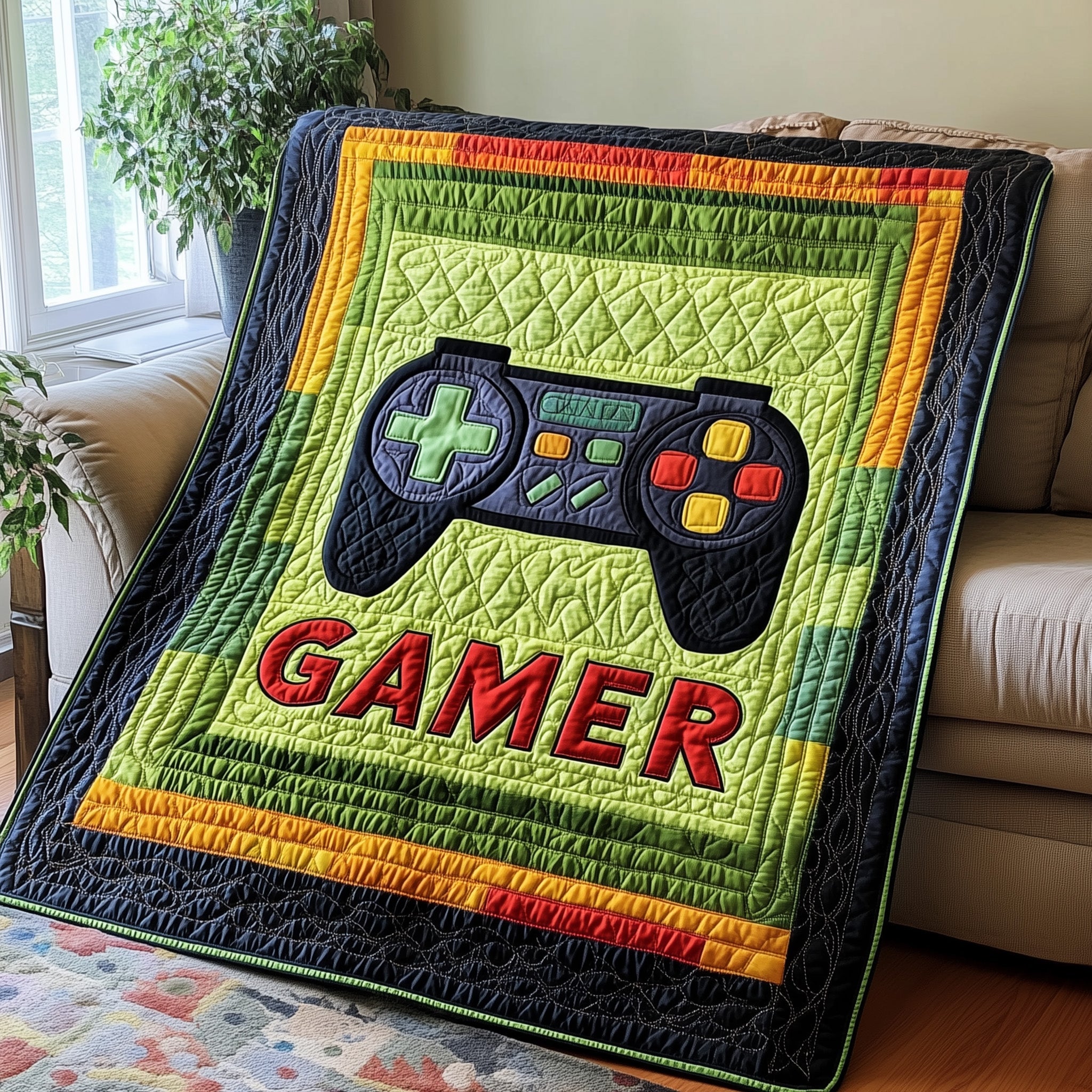Gamer Quilted Blanket Couch Throw BlanketChristmas Sister In Law Gifts