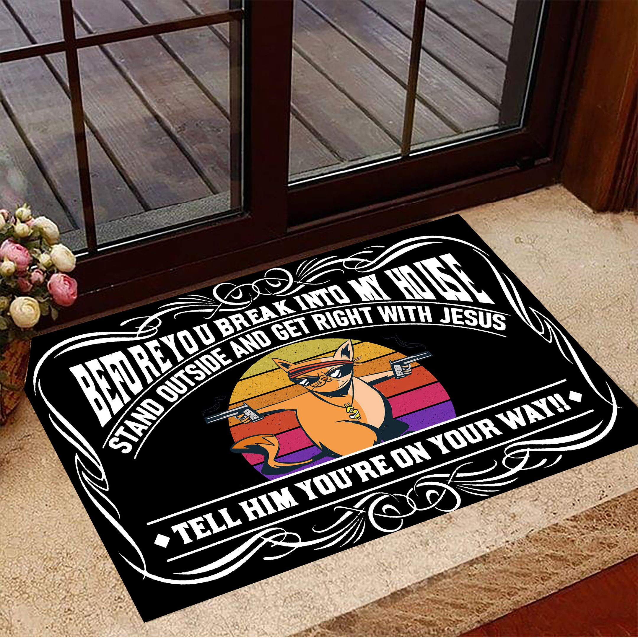 Gangster Cat Before You Break Into My House Doormat Front Door Decor Funny Doormat Gift For Friends