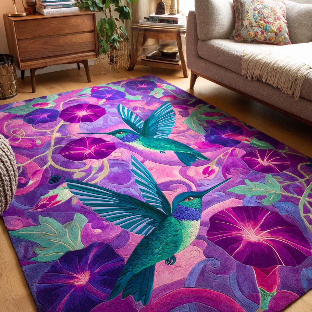 Garden Area Rug Dining Room Table Decorated For Christmas Hummingbird Themed Gifts