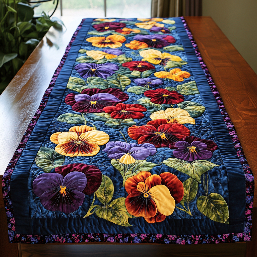 Garden Bliss Quilted Table Runner Holiday Dining Table Decor Best Gifts For Flower Lovers