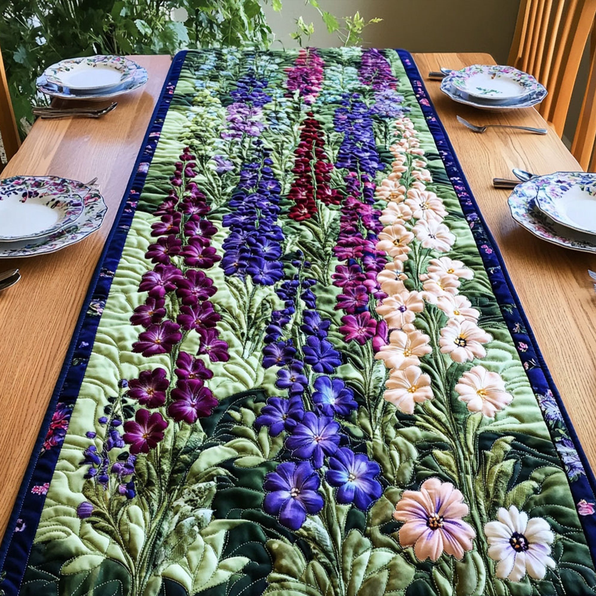 Garden Cascade Quilted Table Runner Dining Table Ideas Dragon Gifts For Men