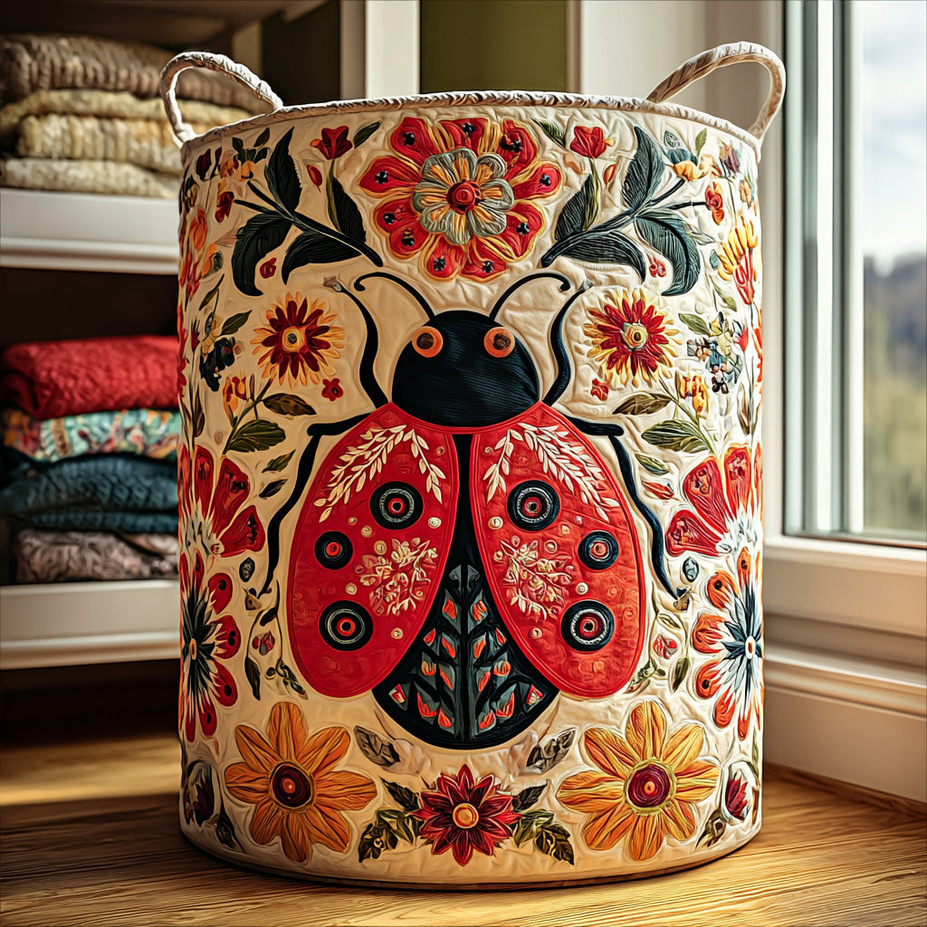 Garden Charm Quilted Laundry Basket Anniversary Merch Gift