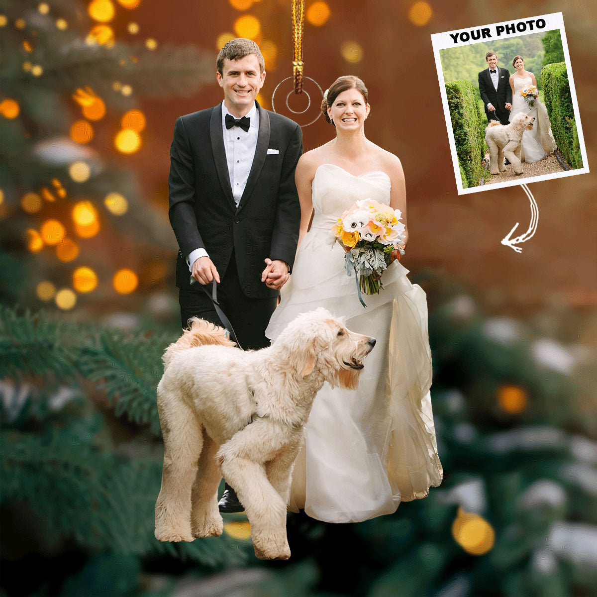 Garden Couple Personalized Photo Mica Ornament Gift For Couple Family Members