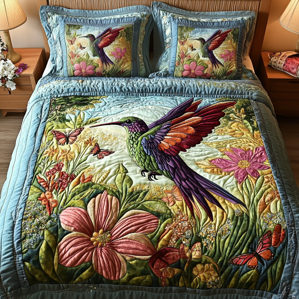 Garden Dancer Quilted Bedding Set Classic Bedding Set That Enhances Your Sleep Space