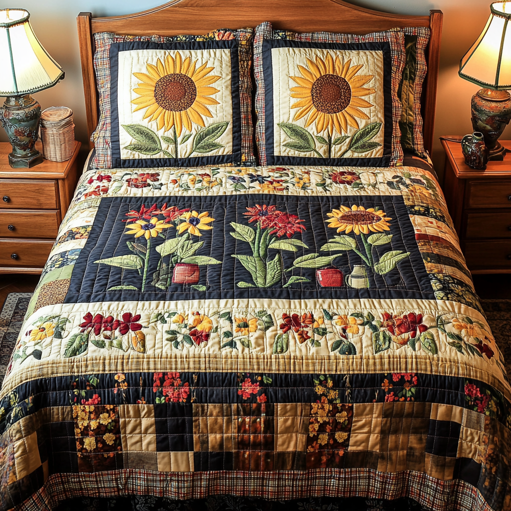 Garden Dream Quilted Bedding Set Classic Bedding Set That Enhances Your Sleep Space