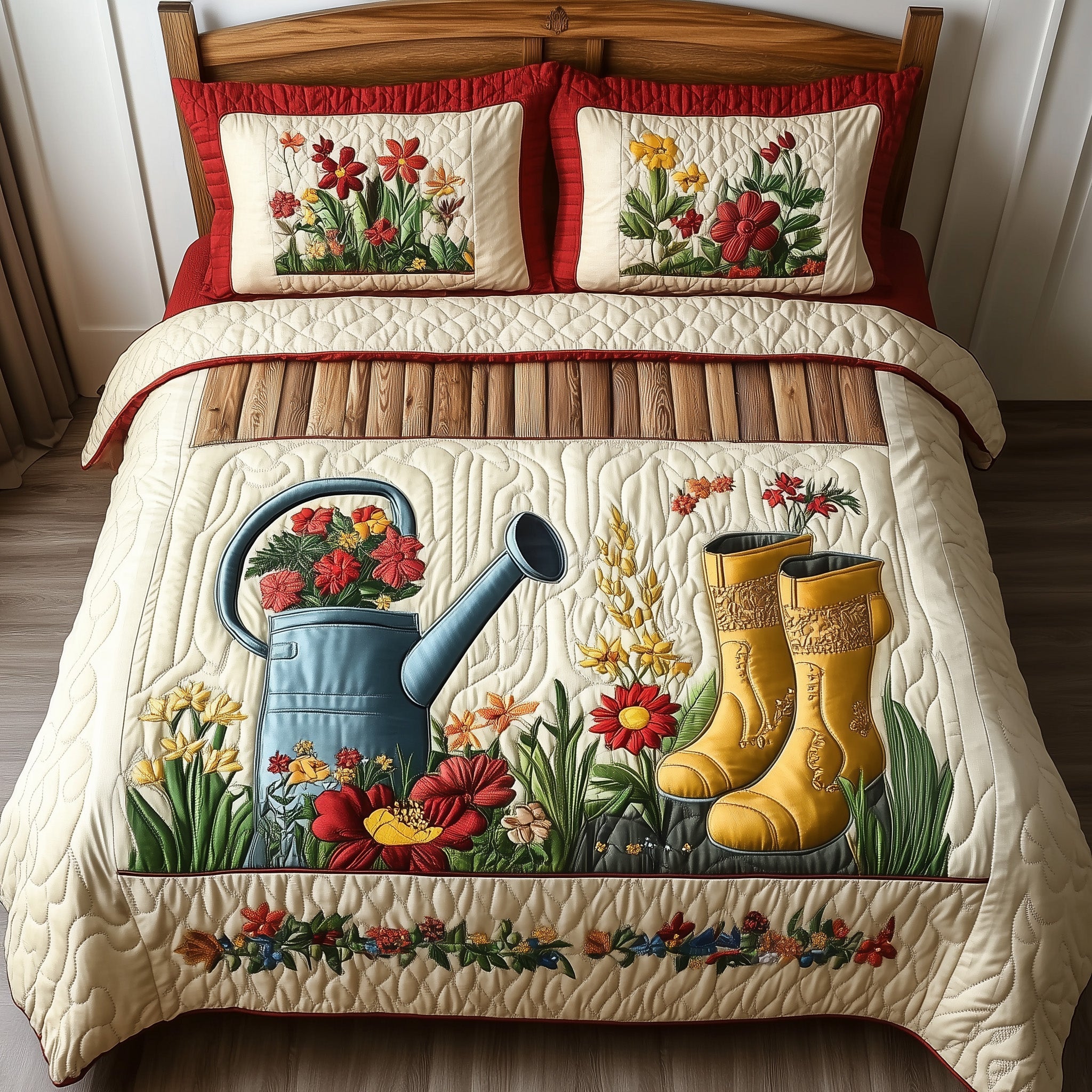 Garden Dreamer Quilted Bedding Set Duvet Cover Bed Sheet Best Gifts For Gardeners