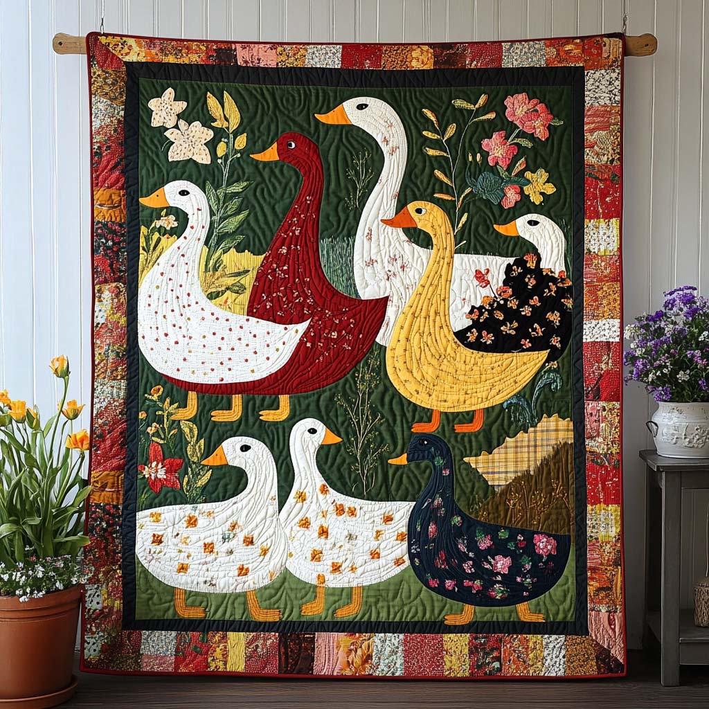 Garden Duck Whisper Quilted Blanket Bedroom Xmas Decor Unique Duck Gifts
