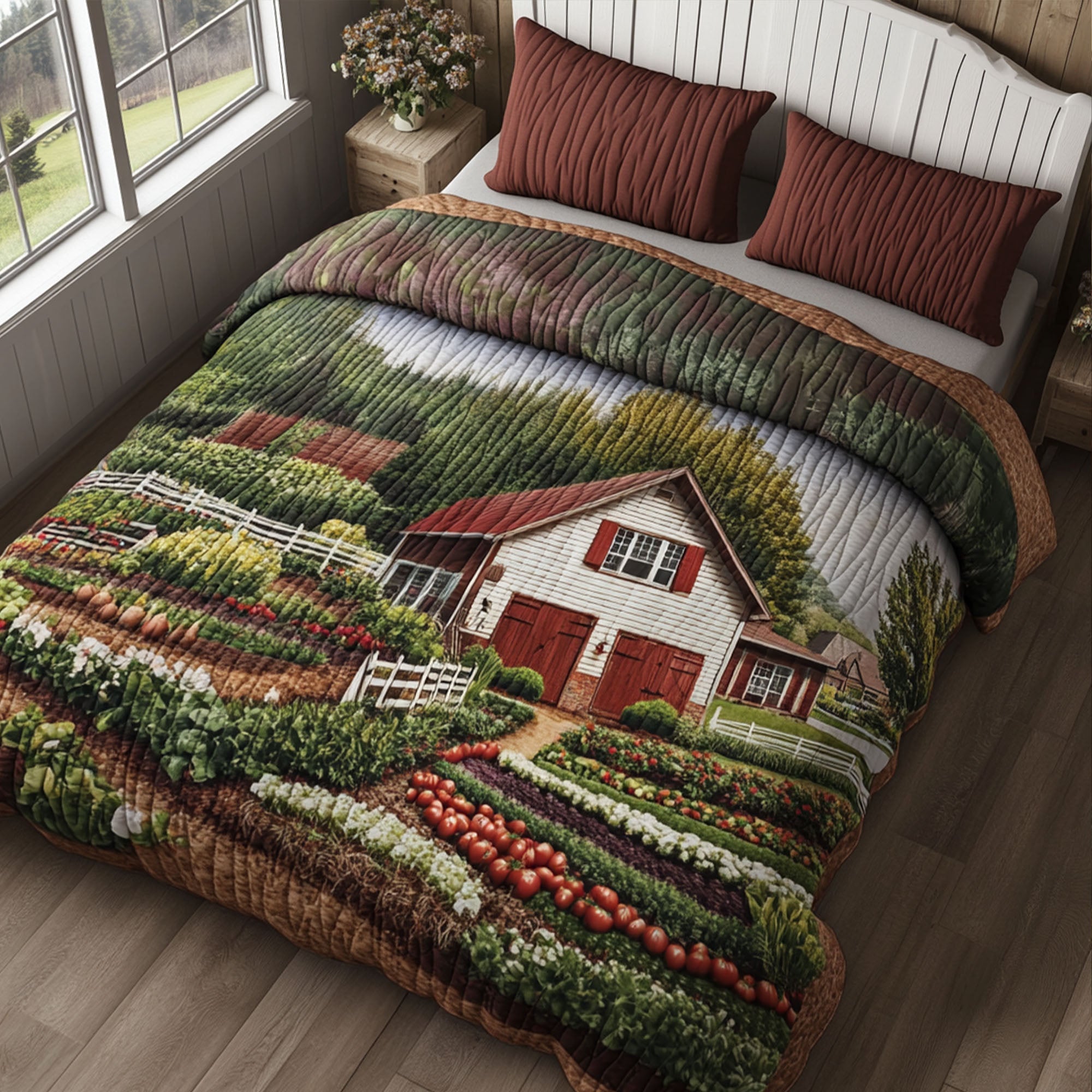 Garden Gateway Quilted Bedding Set Farmhouse Bed Ideas Gifts For Family