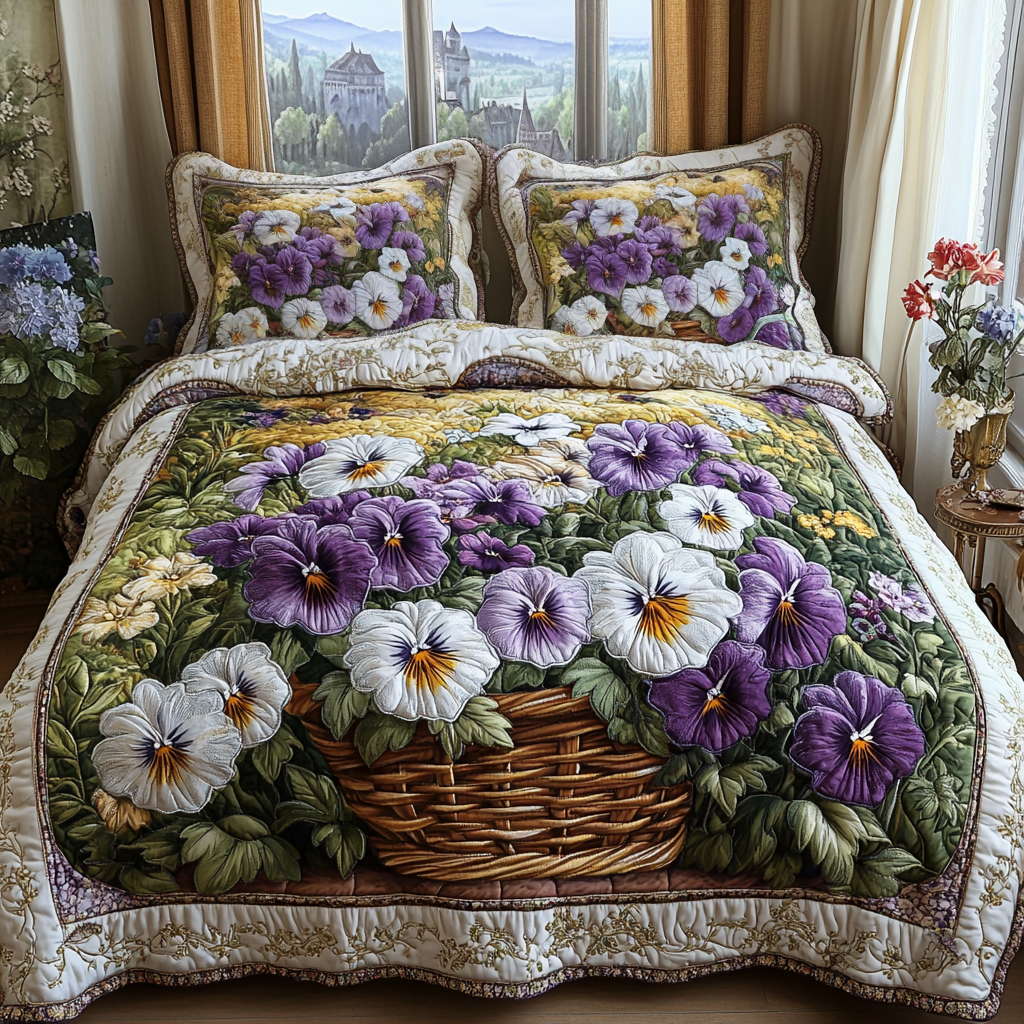 Garden Glow Quilted Bedding Set Bed Decorations Christmas Floral Gifts