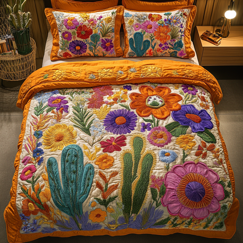 Garden Glow Quilted Bedding Set Classic Bedding Set That Enhances Your Sleep Space